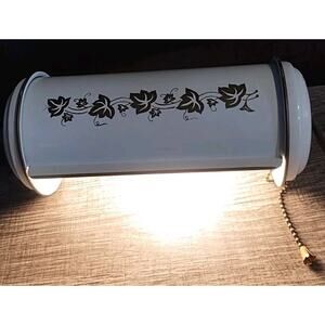 Vintage MCM Metal HEADBOARD Art Wall Bed Reading Light PULL CHAIN TUBE LAMP